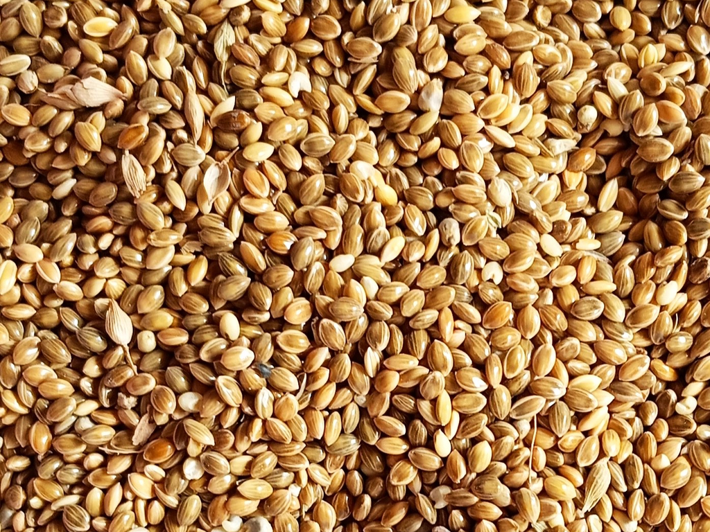 Unpolished golden Himalayan foxtail millet whole grain in a rustic ceramic bowl